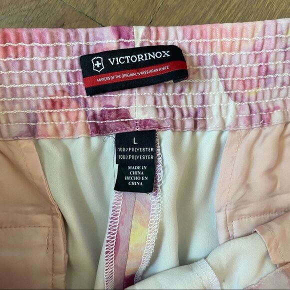 Victorinox Swiss Army Pink Floral Elastic Waistband Joggers Size Large - Picture 8 of 10